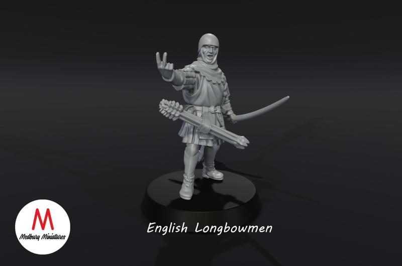 English Longbowmen (Free in MedburyMiniatures Tribes/Patreon Welcome pack!)