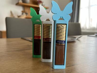 Small Thank You Merci Holder with Butterfly