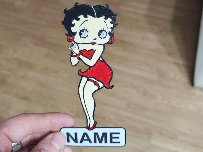 BETTY BOOP WITH A GARTER BELT - YOUR NAME