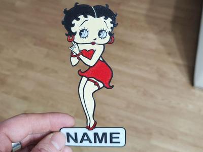 BETTY BOOP WITH A GARTER BELT - YOUR NAME