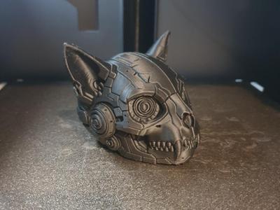 Cyborg Cat Skull