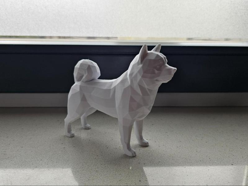 Shiba Inu Dog Decor Low Poly