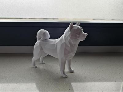 Shiba Inu Dog Decor Low Poly