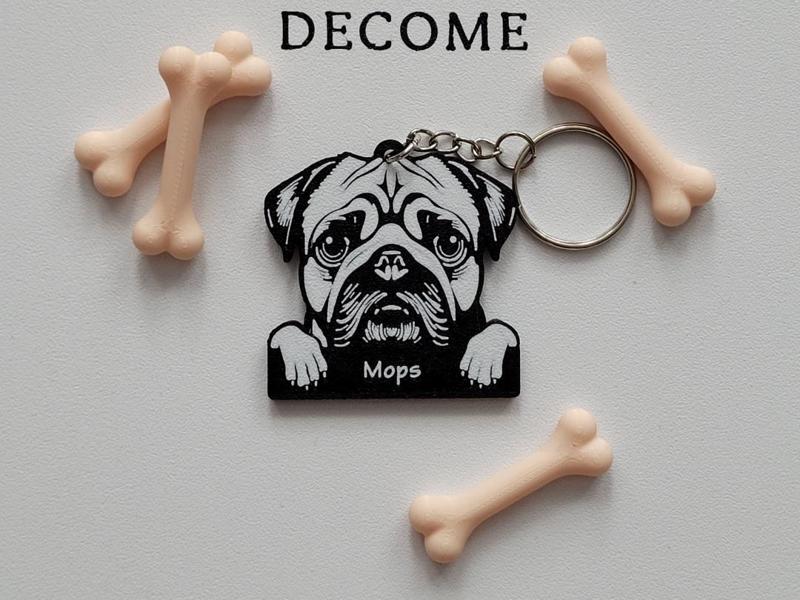 Pug keychain