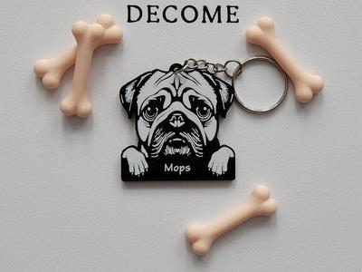 Pug keychain