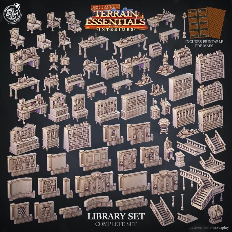 Library Set (Pre-Supported) - Terrain
