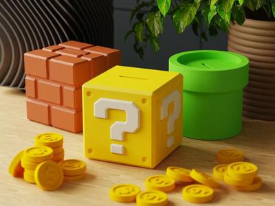 RETRO BLOCK Collection - Piggy bank Set   