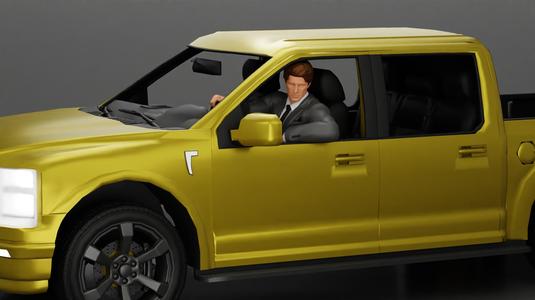 businessman sitting in his car holding steering wheel leaning his left arm on the window