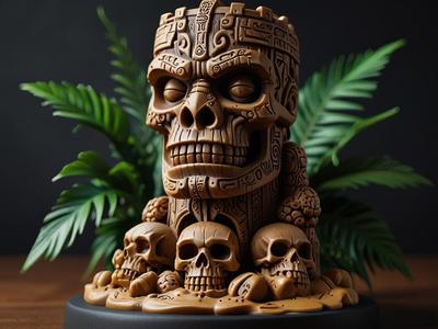 Fun Tiki Skull Statue - Paint Your Own