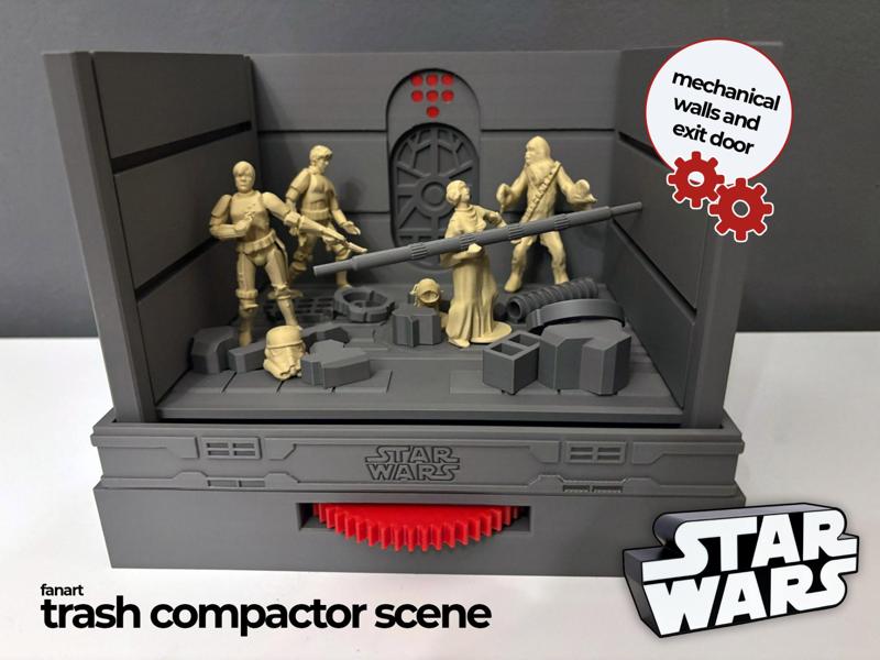Star Wars Trash Compactor Diorama – Movable