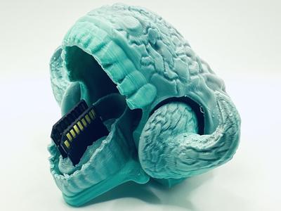 SD Card Holder - Horned Lava Dinosaur Head