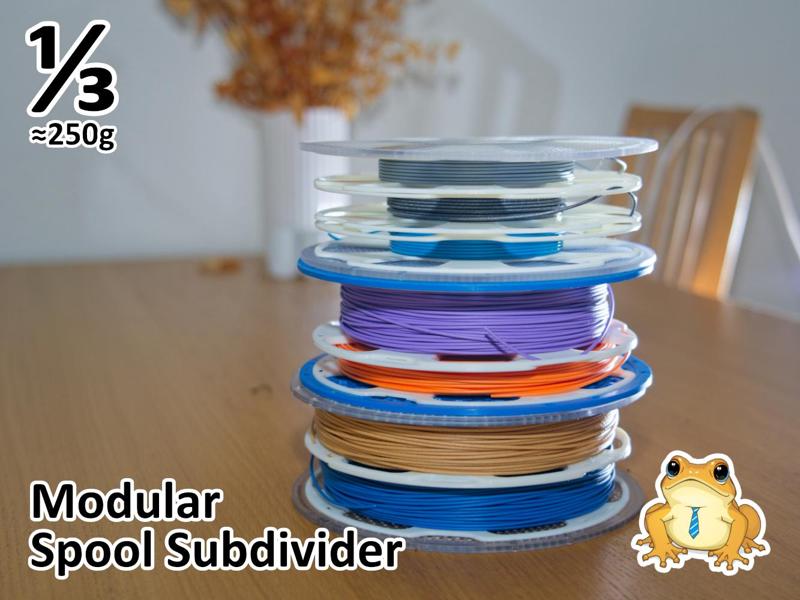Re-engineered ⅓ Modular Filament Spool Subdivider