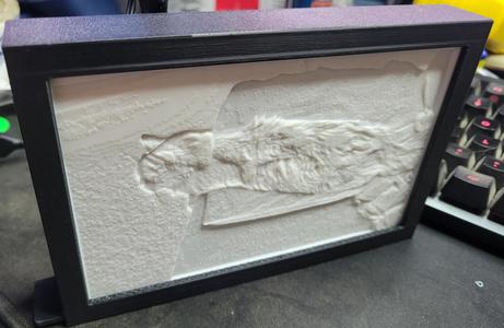 lithophane frame with light diffuser for LED strip