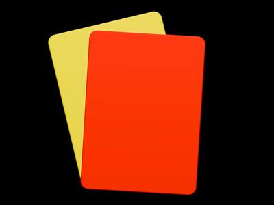 Red and yellow card (Official FIFA Dimensions)