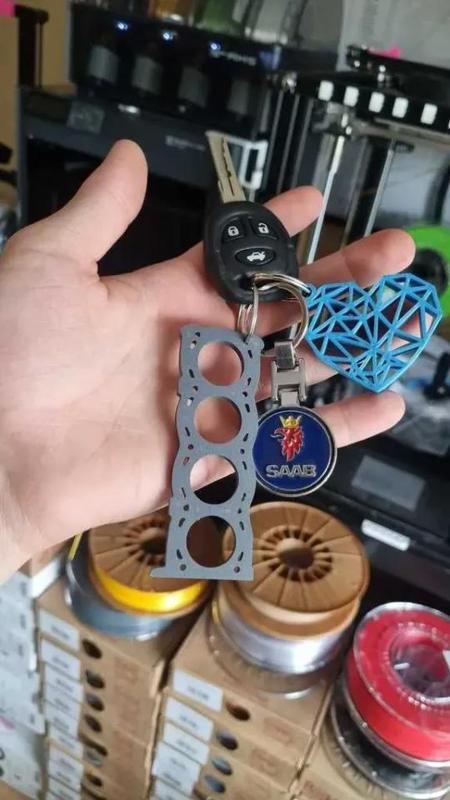 Engine block keyring pendant   