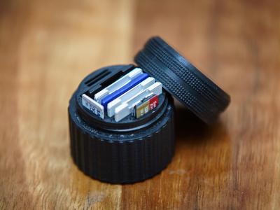 SD Card Case / Jar / Holder - 6 SD, 6 Micro SD