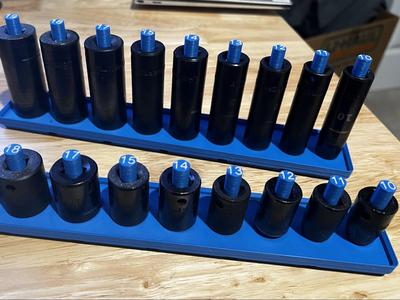 Gridfinity Peg Metric Socket Holders - 3/8" 