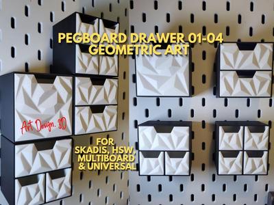 Pegboard Drawer Geometric Art