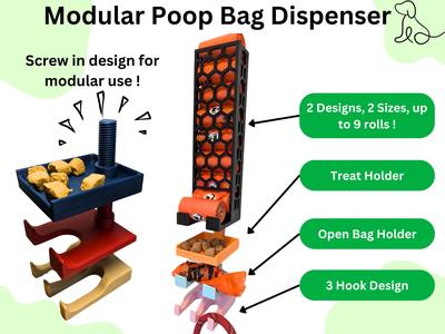 Modular Wall-Mounted Dog Poop Bag Dispenser - V2