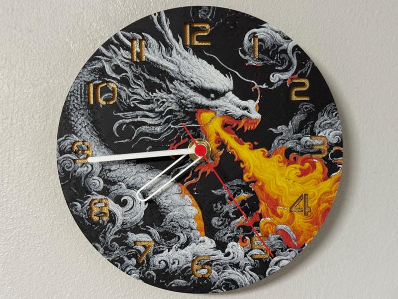 wall / desk clock Dragons Breath HueForge