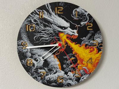 wall / desk clock Dragons Breath HueForge