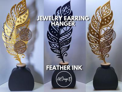 Jewelry Earring Hanger Feather Ink