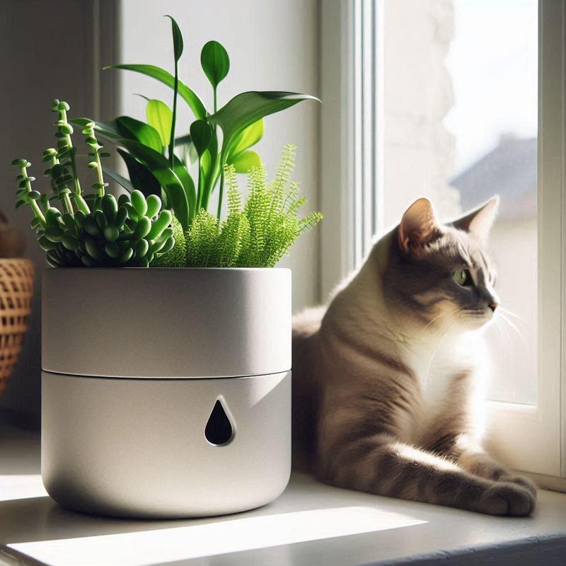 Round Self Watering Design Planter "Dropster"
