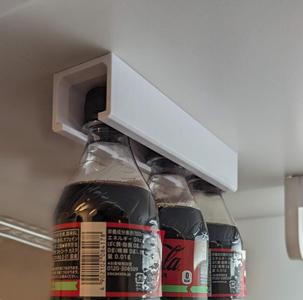 Hanging PET bottle storage - screwed version to fit any furniture (18cm, fits on small printers)