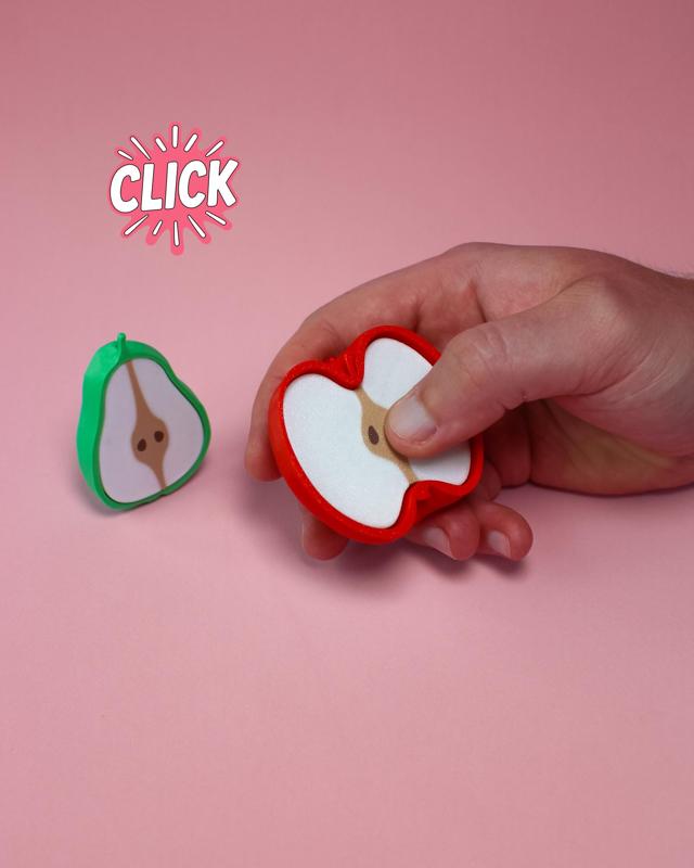 Apple and Pear Fidget Clickers Keychain
