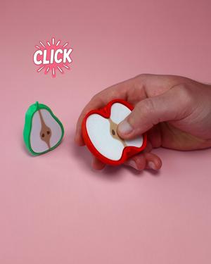 Apple and Pear Fidget Clickers Keychain