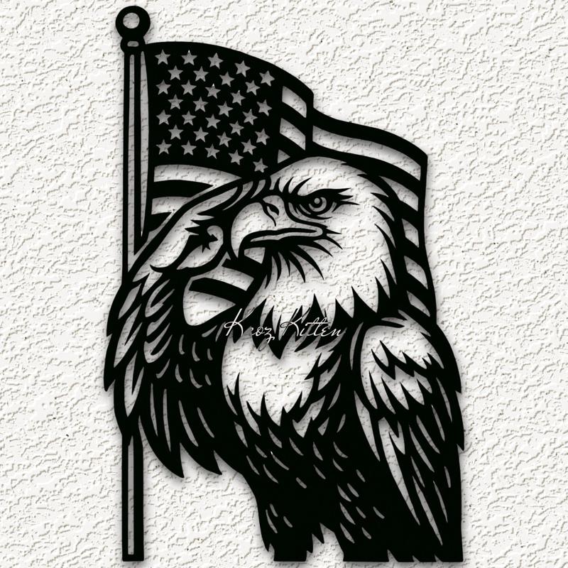 AMERICAN EAGLE FLAG 4 WALL ART HOME DECOR