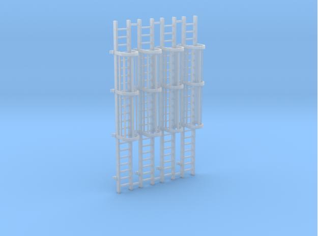 N Scale - (4) 20' Caged Ladder for Platform