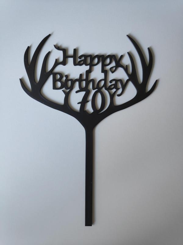 Cake topper birthday 70th deer