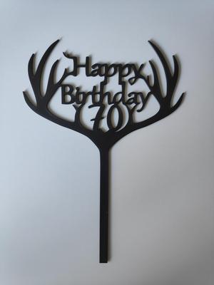 Cake topper birthday 70th deer