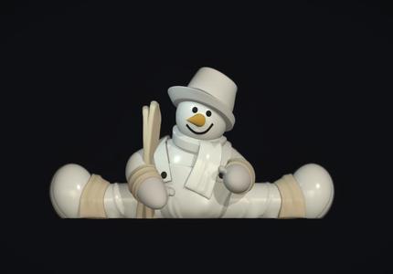 Snowman doing the splits