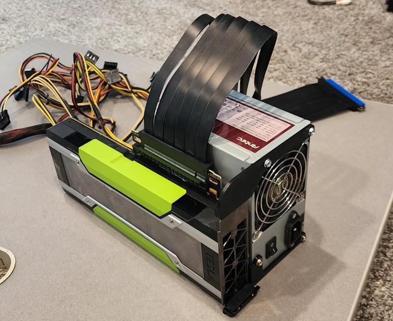 Simple External GPU PSU Bracket (Nvidia Tesla P40 or other GPU)