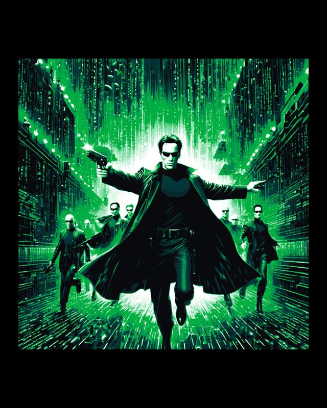 Wall Fan Art depiction of Neo from the Matrix movies