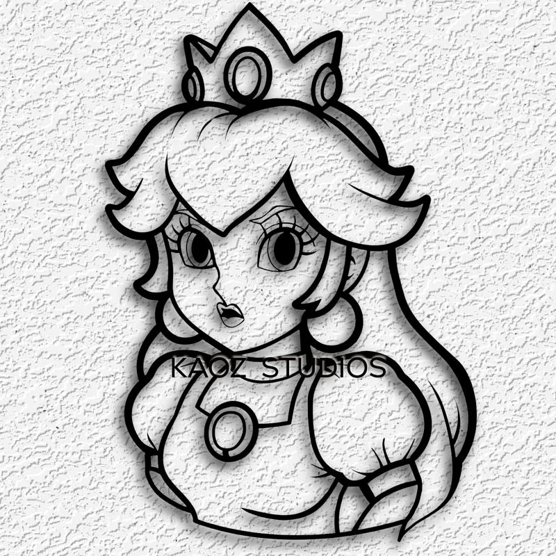 princess peach wall art super mario world wall decor video game fan art