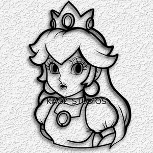 princess peach wall art super mario world wall decor video game fan art