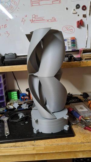 VAWT Vertical Axis Wind Turbine - Sinusoidal Blade using Pelton Effect 