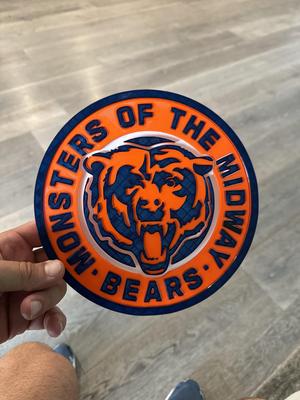 3 color single extruder single piece Chicago Bears Monsters of the Midway Logo