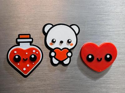 Cute Valentines Day Heart Magnets - Layered Style