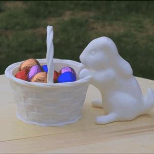 Beautiful Easter Bunny with cute basket for eggs