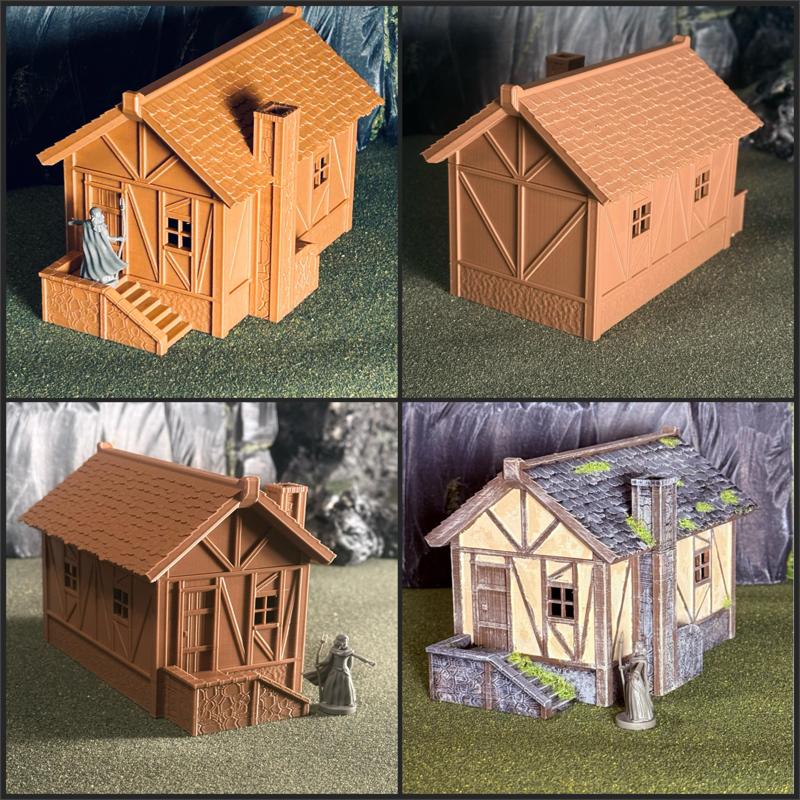 28mm Medieval RPG House - Tabletop Terrain for D&D