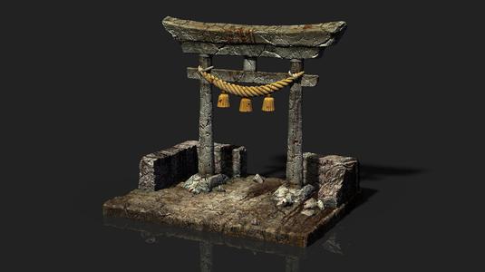 Japanese Torii Gate - Custom Base For Miniature - Figure