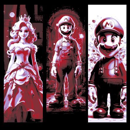 Fan Art - Mario Bros - Mario, Luigi and Princess Peach Set of 3 Bookmarks