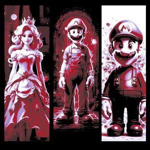 Fan Art - Mario Bros - Mario, Luigi and Princess Peach Set of 3 Bookmarks