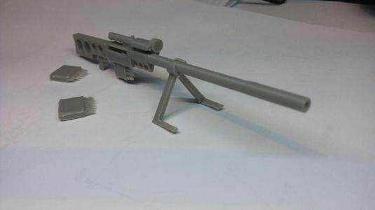 Futuristic heavy Sniper Rifle with removable clip. 