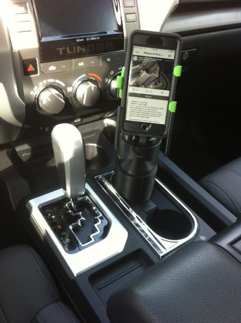 iPhone 6 Plus in Otterbox Defender cradle/stand for car/desk