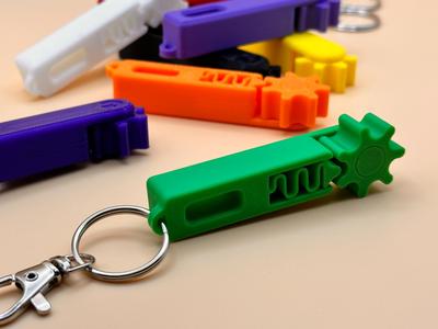 Gear Click Fidget Keychain (Print-In-Place)